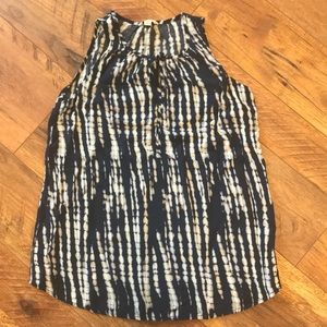 Sonoma blue tie dye silky sleeveless shirt small